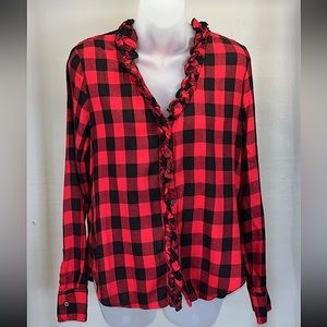 GAP Women’s Plaid Flannel Button Down Shirt, Sz. M